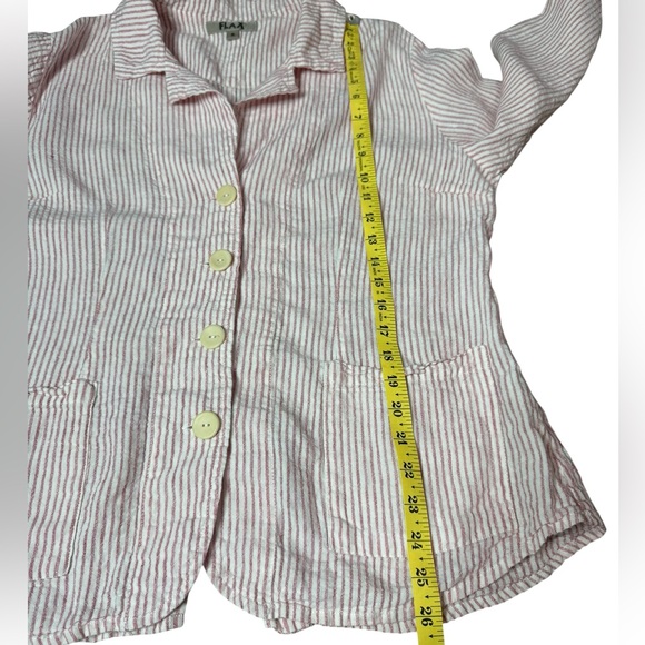 FLAX Linen Striped Blazer size S - Picture 6 of 7